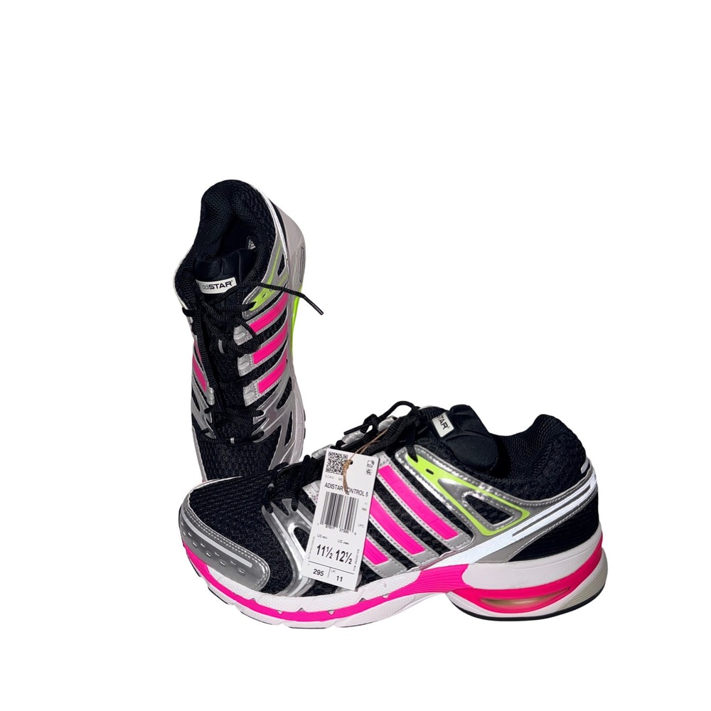 Adidas AdiStar Control 5 Mens 11.5 Womens 12.5 Black‎ Pink Silver JS0041 New